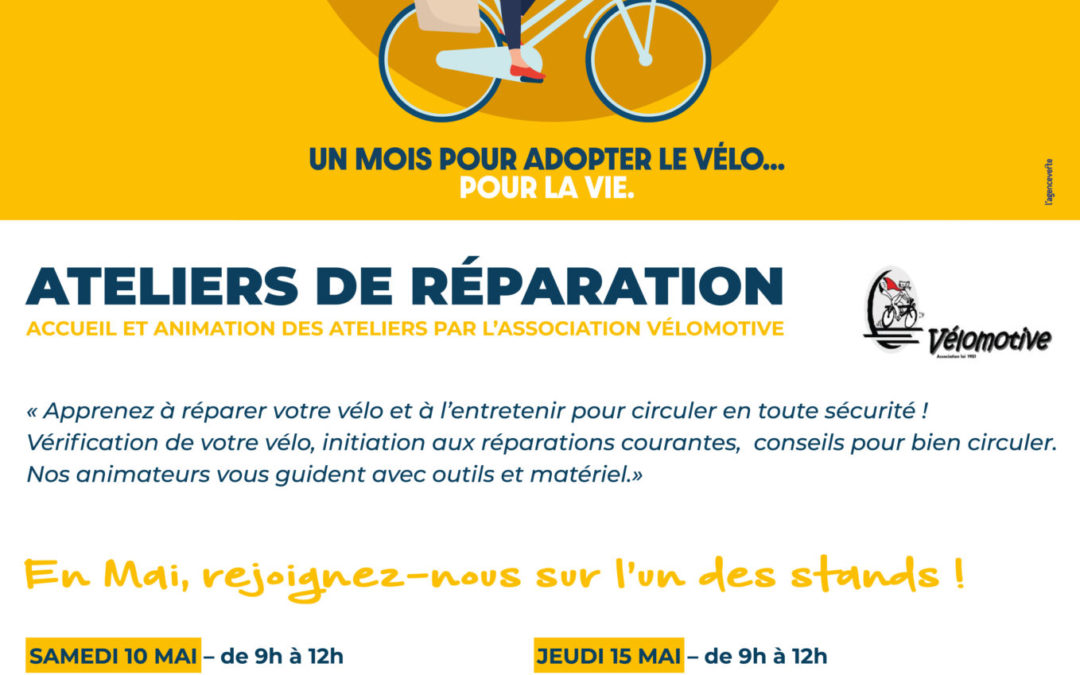 Mai à vélo – Ateliers réparation sur Centre Morbihan Communauté