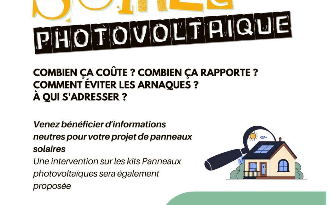 Rdv le 23 septembre pour une soirée photovoltaïque à Melrand